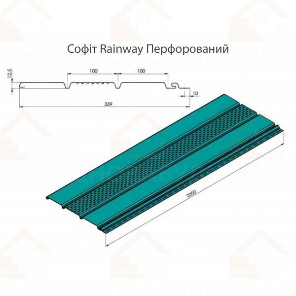 Софіт Rainway Темно-графітовий з перфорацією (0,9 м2) sof-21004 фото